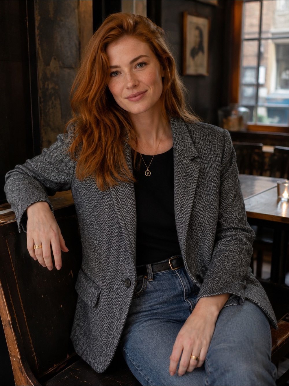 Vintage Pendleton Herringbone Blazer Jacket - Classic Tailored Coat